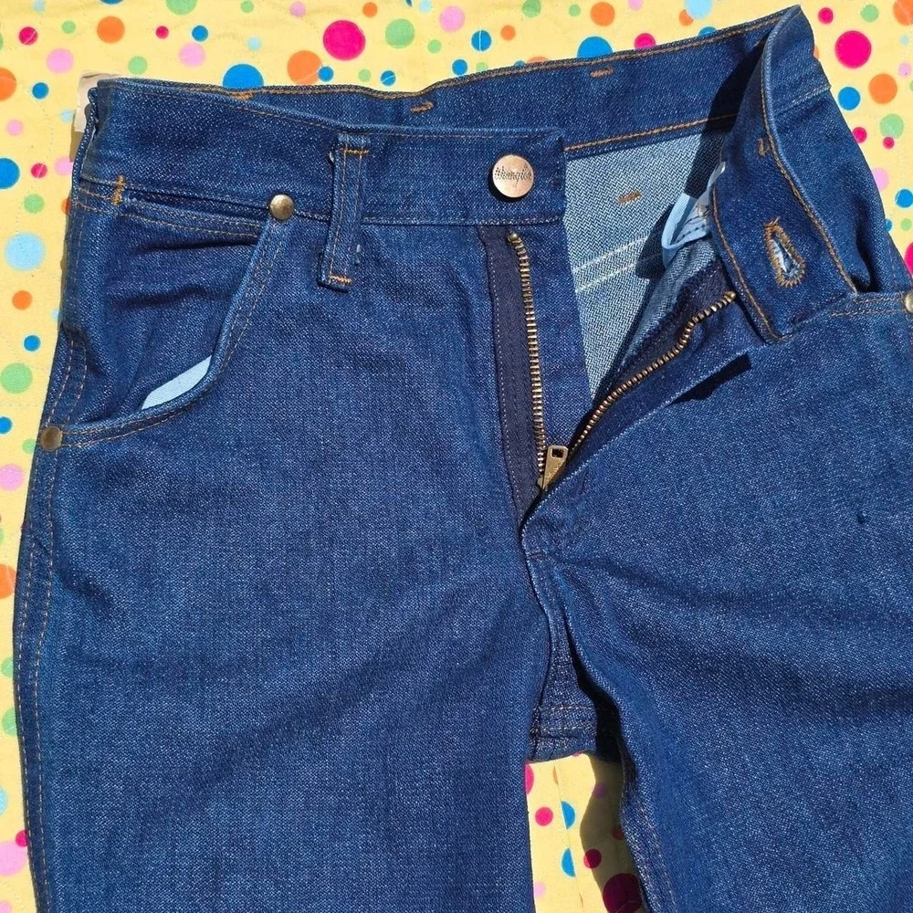 Wranglers Western Leather 26x30 100% Ring Spun Cotton '90s Denim Blue Jeans NWT